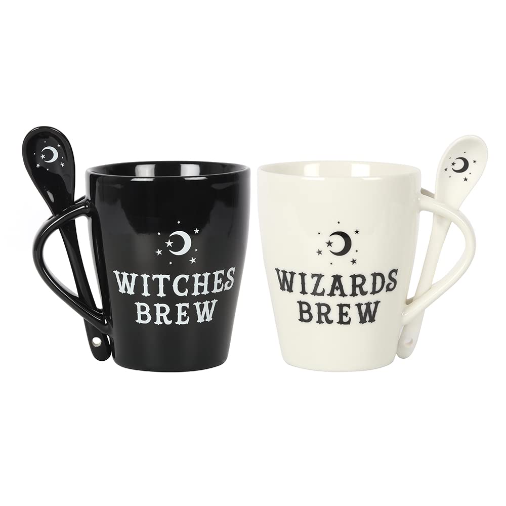 Squatch Witch and Wizard Couples Mug and Spoon Set