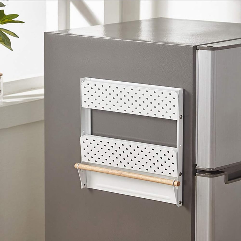 Kühlschrank-Wandregal, weiß, hängendes Gewürzregal für einfache Installation und Verwendung, unverzichtbare Aufbewahrungslösung für Gewürze und Gewürze