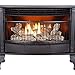 ProCom Ventless 25,000 BTU Space Saving Free Standing Dual Fuel Fireplace with Built In Thermostat Control Heats up to 1,100 Square Feet, Black
