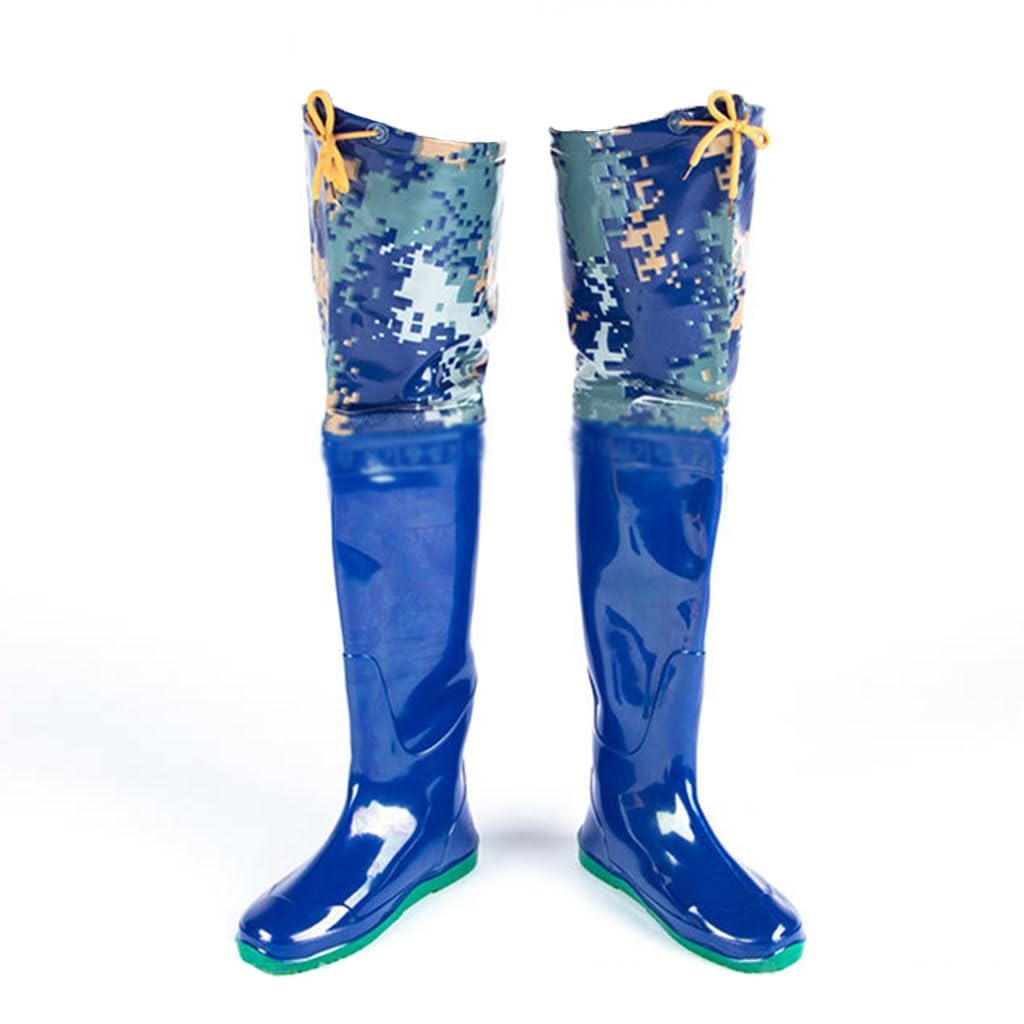 IBOWZ Vadeadores de Pesca Botas de Pesca con caña Alta de 60 cm, Impermeables, de PVC, Oxford, para Hombre y Mujer, adecuadas para Operaciones submarinas