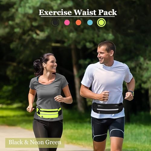 Image of Running Belt with Water Bottle Pocket, Waist Bag with Adjustable Straps for Men and Women, Fits 6.5 inches Smartphones, Running Hiking Climbing Waist Pack