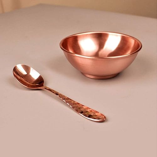 Cuenco grueso de cobre puro palillos cuchara vajilla de cobre suministros de cocina suministros de hotel cuchara de sopa cuchara de comida