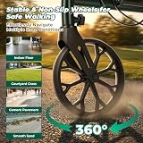 Careboda Rollator dla seniorów, składany i lekki, wąski, do mieszkania, na wszystkie tereny, z oponami 20 cm, siedzisko z regulacją wysokości i uchwytem
