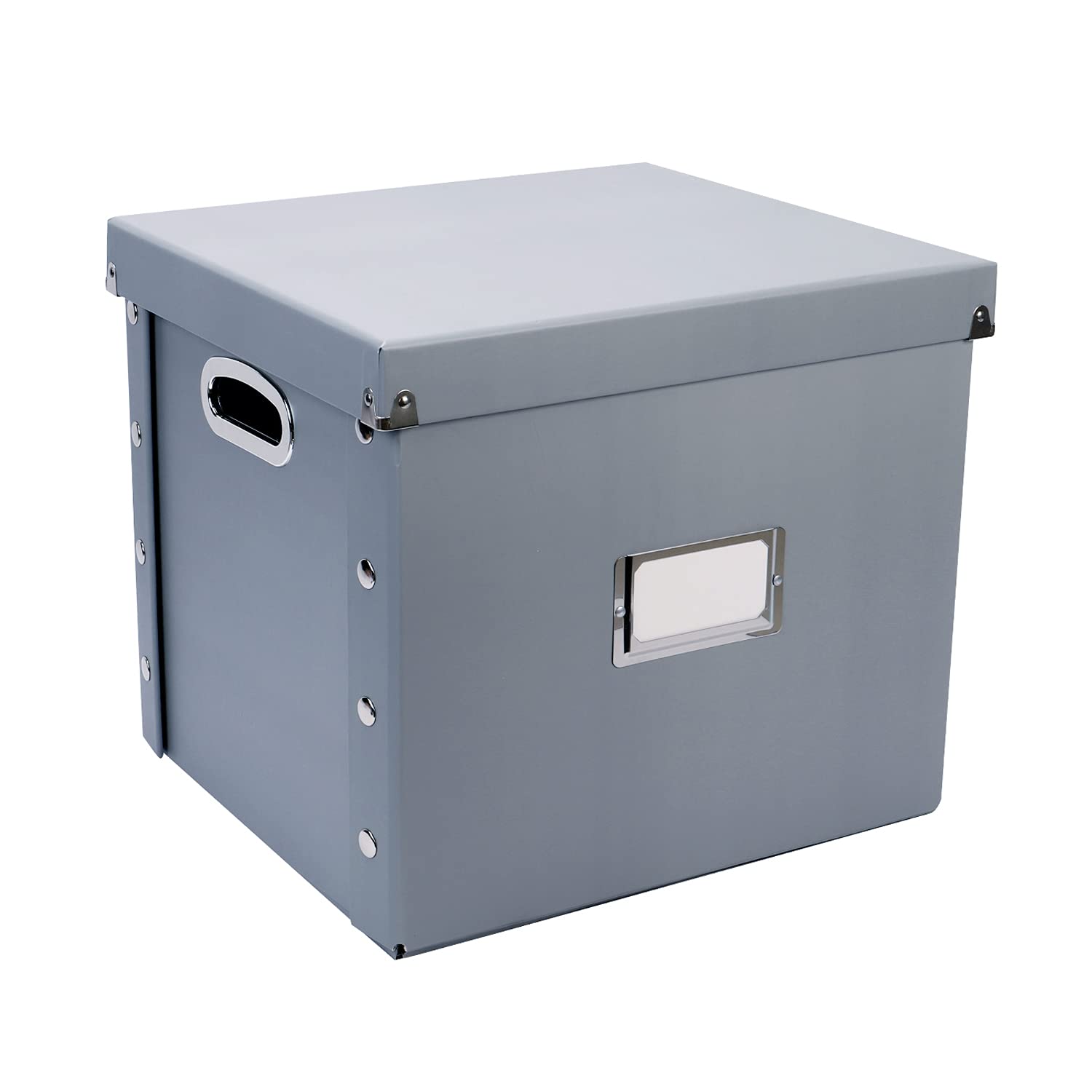 Snap-N-Store Vinyl Record Storage Box - 12" - 1 Pack- Crate Holds up to 75 Vinyl Albums - Gray