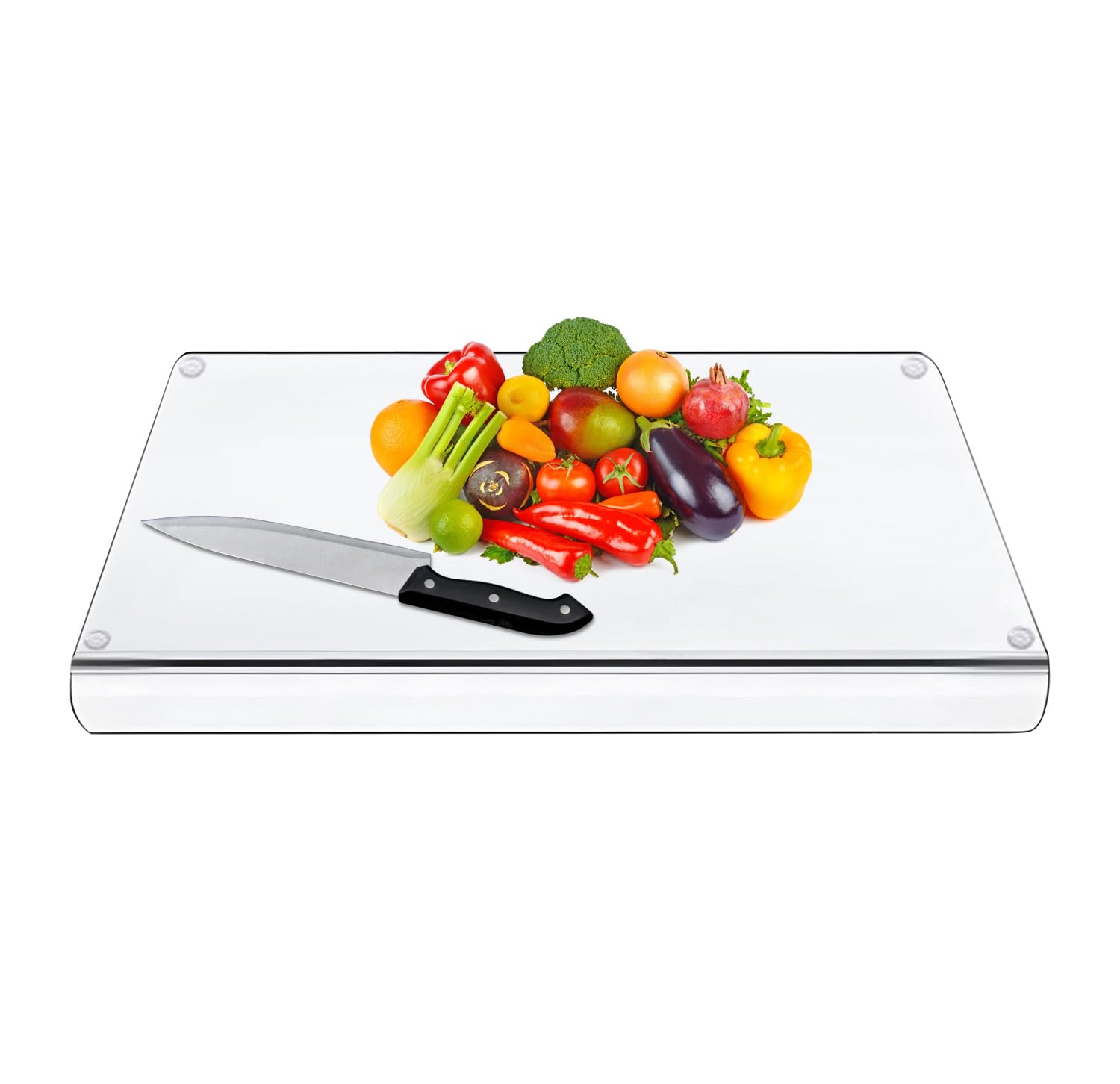 Cifupy Acrylic Cutting Boards For Kitchen with Counter Lip Non Slip 16 * 12inch /18 * 14inch/ 24 * 18inch Clear Cutting board for Countertop Protector Home Restaurant