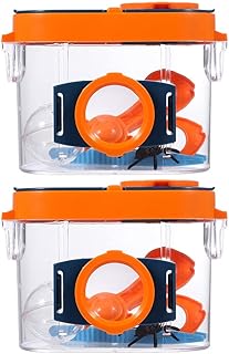 NUOBESTY 2Pcs Outdoor Insect Box Insert Bug Viewer Bug Containers Box Critter Insect Cage Bug Jar for Children Science Exploration Tool