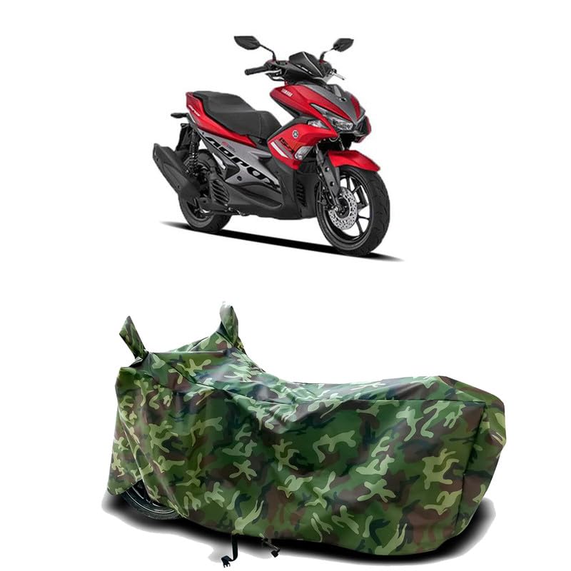 Image of DUFFEL-100% Heat Protection Two Wheeler Bike /Scooty Body Cover for Yamaha Aerox 155 Maxi Water Resistance /UV-Rays /Birds Dropping /Scratchproof /Dust Proof /Waterproof[Green Jungle Print]