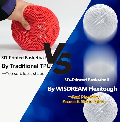 Image of FlexiTough Flexible Filament Specifically for Printing Real-Game Bouncy Airless Basketball,1.75mm,1KG (2.2lbs), White