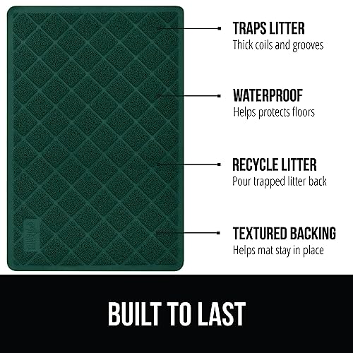 The Original Gorilla Grip 100% Waterproof Cat Litter Box Trapping Mat, Easy Clean, Textured Backing, Traps Mess For Cleaner Floors, Less Waste, Stays In Place For Cats, Soft On Paws, 24X17 Green #TOP1