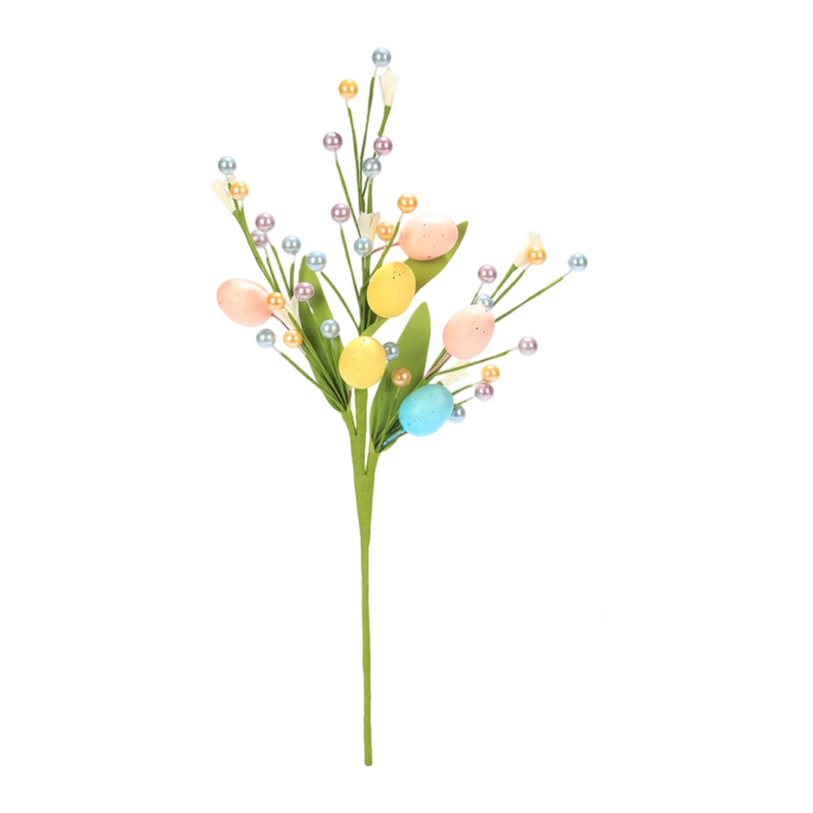 Nucelit Colorful Easter Eggs Simulated Bouquets Artificial Foam Berries Branch for Easter Party Decoration Festival Celebration Festival Berries