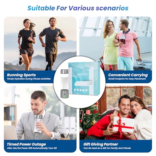 HYLUFUL 2 in 1 Hydrogen Water Bottle Generator and Machine, 5Mins Quick Electrolysis Ozone Water Generator, 1500ppb for Home Office and Travel - Image 7