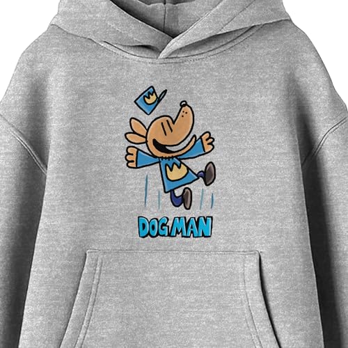 Bioworld Dog Man Jumping Youth Girl's Athletic Heather Long Sleeve Hooded Sweatshirt2