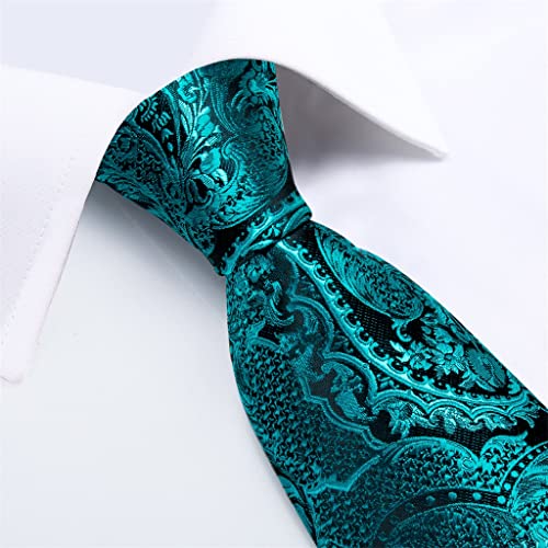 Corbata de seda turquesa 8cm para hombre miniatura 7