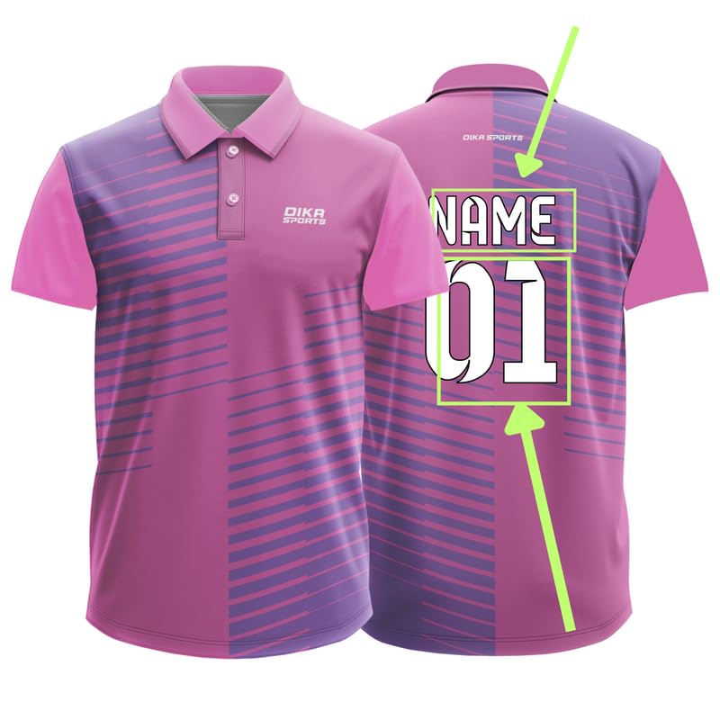 Dika Sports Custom Sports Cricket Jersey Customise t-Shirt for Men Personalised Name | 2 Year to 5XL