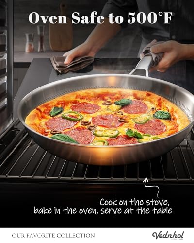 Image of Titanium Pans for Cooking, 12' Upgrade Non-Toxic Frying Roaster with Lid | Titanium Hammered Pro skillet,PFAS /PFOA /PTFE Free Cookware, Dishwasher&Oven Safe, Kitchen Induction Compatible