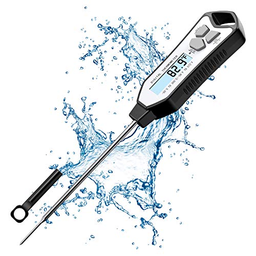 Termmetro digital para carne - Termmetro para alimentos de lectura instantnea con sonda sper larga, el mejor termmetro ultrarrpido para barbacoa, dulces, cocina al aire libre(Negro)