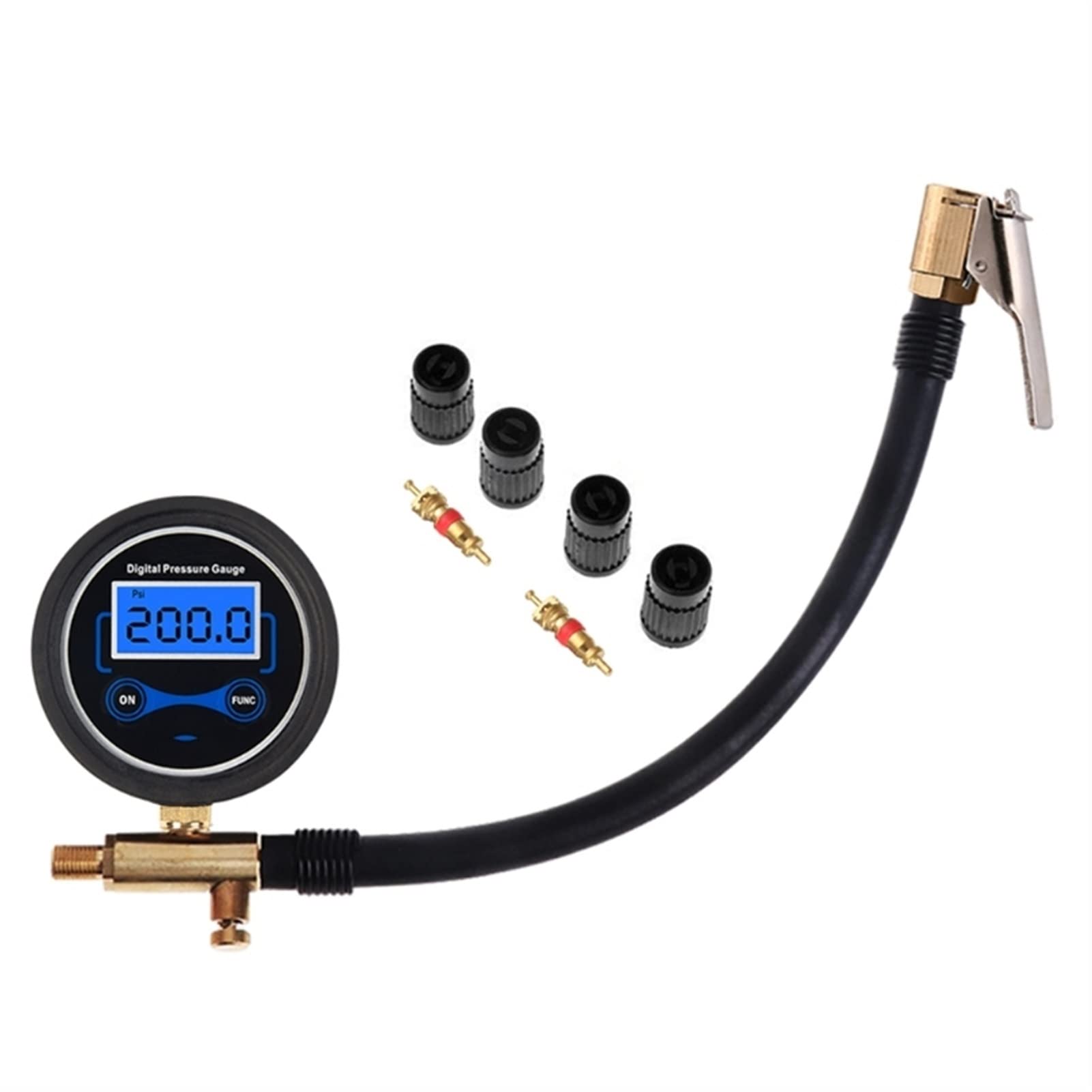 Manómetro Digital para inflar neumáticos de automóviles con Mandril de Aire y Manguera (Color : C) (A)