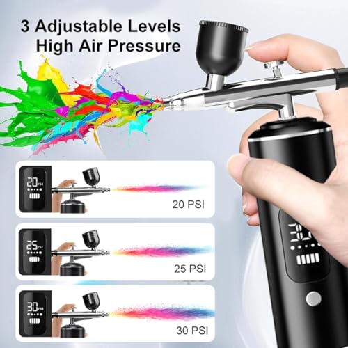 Aerógrafo para Pintar Arte y manualidades con sistema recargable y compresor integrado. 5