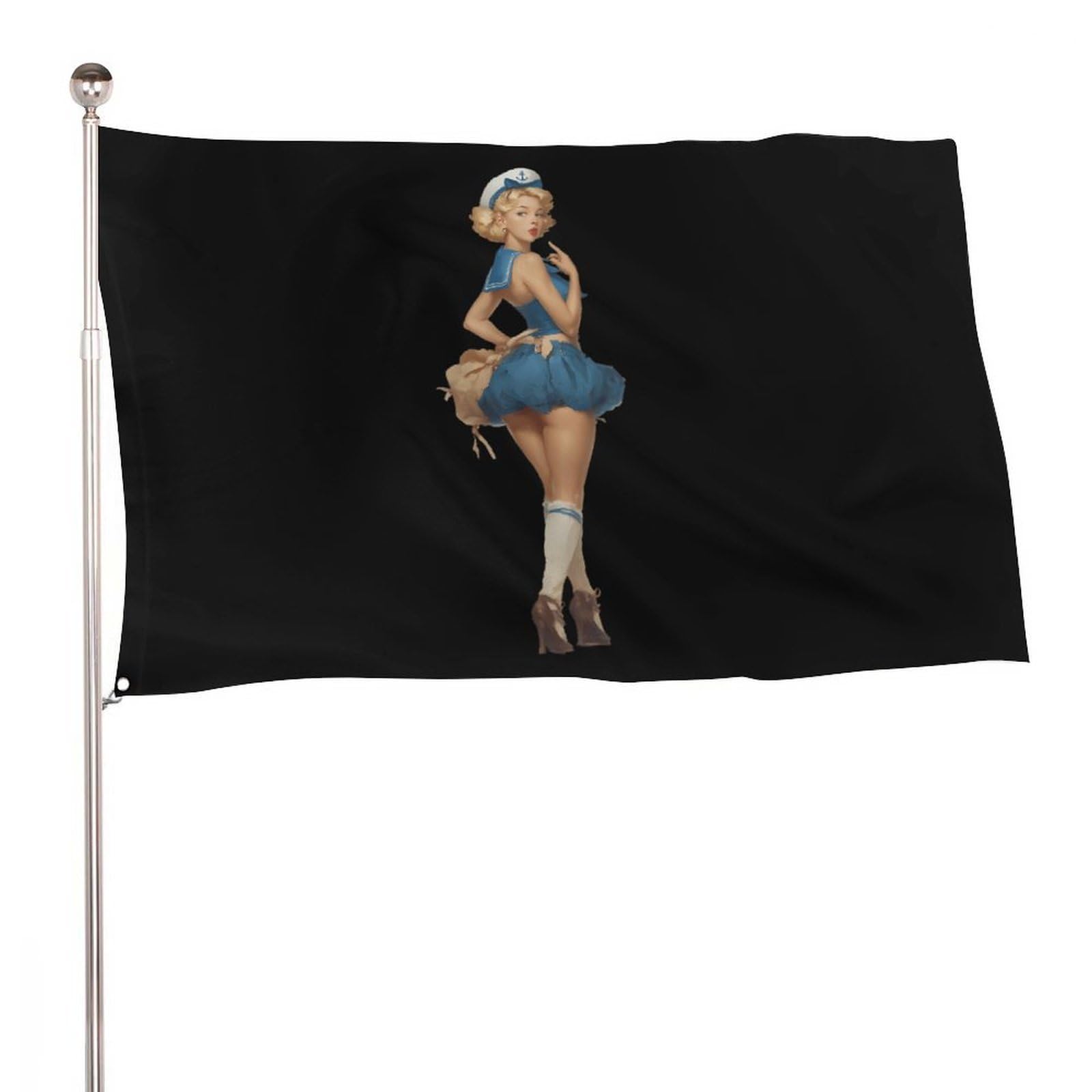 Bandera de recuerdos Sailor1 Pinup impresa en una cara para solucionar la decoracion de tu terraza