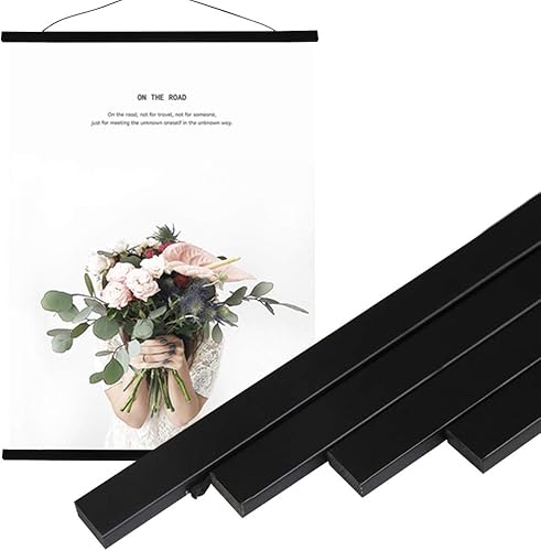 Miniatura 6 de Miaowater 2 paquetes de marco magnético para colgar fotos, de madera ligera, marcos para colgar fotos, imágenes y arte impresa en lienzo