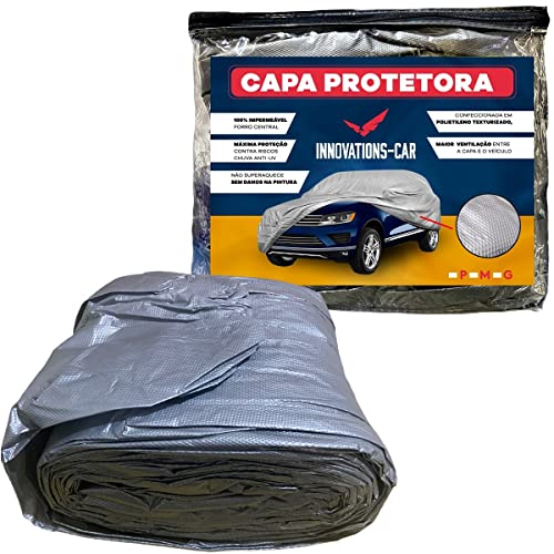 Capa Cobrir Carro Protetora Anti-uv 100% Impermeável Forrada (Tamanho G)