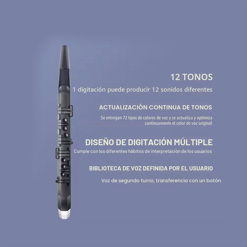 Coolmusic Mini instrumento de saxofón | Instrumento de viento digital para saxofón con 3 sensibilidades de soplado, instrumento de viento digital aerófono