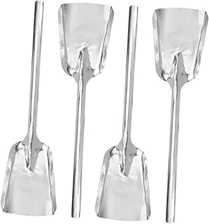 KICHOUSE 4Pcs Ferramentas Em Miniatura Espátula Para Churrasco Forno Raspador Pá De Carvão Ferramenta De Lareira Pá De Carvão De Aço Inoxidável Pá De Carvão De Aço Inoxidável Prata