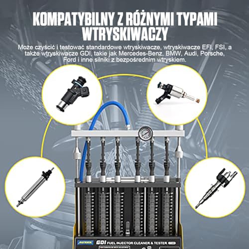 Foto von AUTOOL GDI Auto Ultraschall Injektor Reinigungsmaschine 220V, Benzin Diesel Kraftstoffinjektor Tester mit 6 Zylindern für Verschiedene Kraftstoffinjektoren