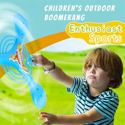 Image of Y Shape Boomerang Flying Toy Set - Flying Plate Disc Fly Spin Repeat Toys for Kids Ages 3+ | 2 Pack Flying Disc| Safe Indoor /Outdoor Play Activity Boomrang Toy for Kids Ideal for Gift
