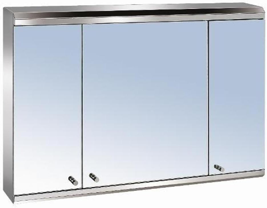 Zanex Luxury 3 Door Stainless Steel Bathroom Mirror Cabinet