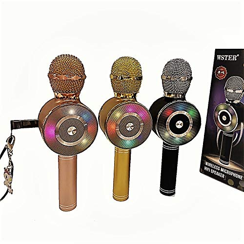 Micrófono inalámbrico para karaoke, altavoz Bluetooth, luces LED GreeSuit, grabador de altavoces portátil, máquina para reproductor de casa KTV para niños y adultos, compatible con Android e iOS