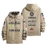 [YINENGA] ヤマハ MotoGP オートバイファクトリーチームサイクリングジャージオートバイ愛好家防風メンズジャケット-カーキ||4x_l [並行輸入品]