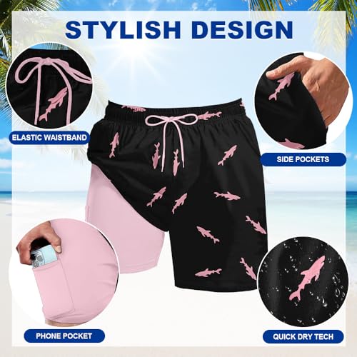 Keevoom Mens Swim Trunks Stretch Compression Liner Swimming Shorts Swimwear Quick Dry Swimsuit Bathing Suits Board Shorts3