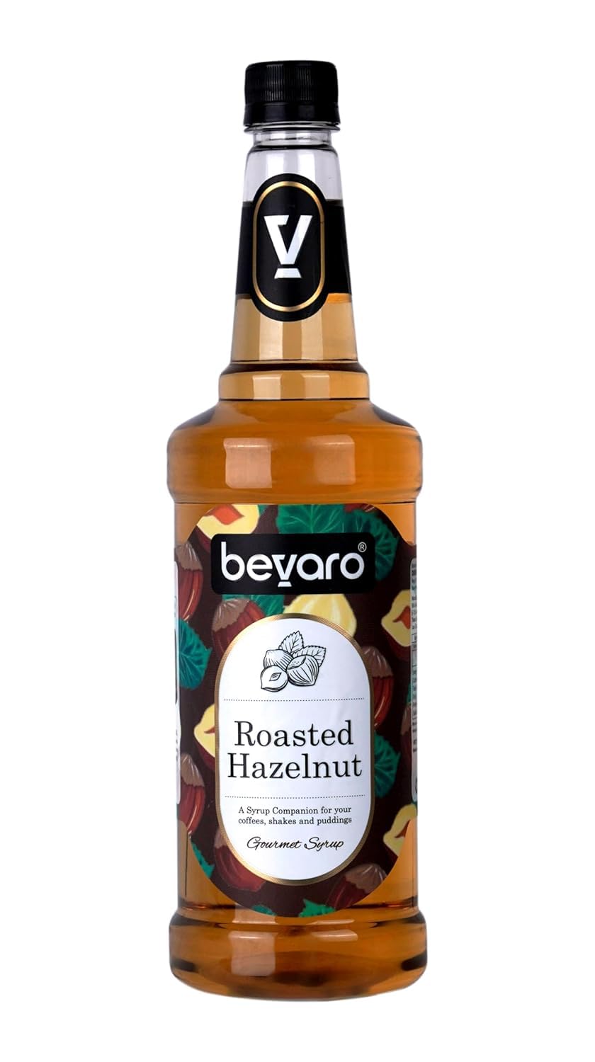 Bevaro Roasted Hazelnut Syrup - 1000 ml | Premium Flavoured Syrup for Coffee, Shakes, Hot & Cold Brews, Mocktails, Desserts & Beverages | Rich Nutty Aroma for Baristas & Home Use (B0D6RF7C2C) Amazon Price History, Amazon Price Tracker