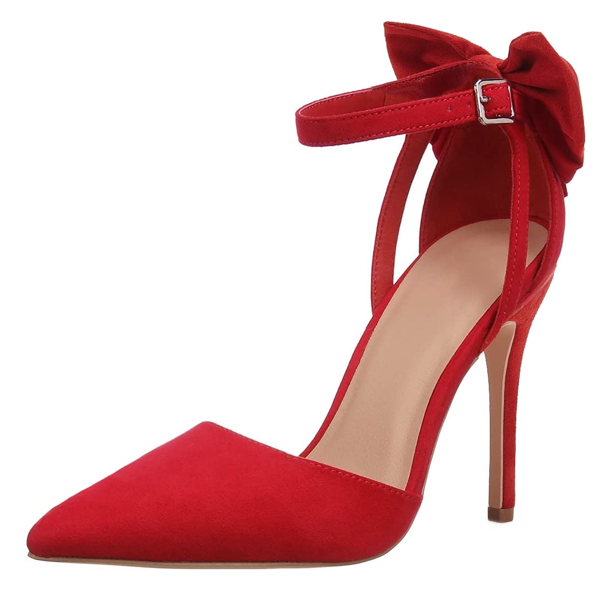 Fashare Womens High Heels Bow Tie Back Sexy Stiletto Ankle Strap Wedding Dress Pumps Shoes