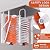 14 Step Attic Ladder, Pull Down Attic Stairs with Handrails, Retractable Folding Loft Ladder, Heavy Duty Attic Access Stairs for Garage Ceiling (Orange)