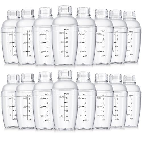 Lallisa YIU-LALLISA-7485 16 Pcs Plastic Cocktail Shaker Set Drink Mixer Boba Clear Shaker Cup cover
