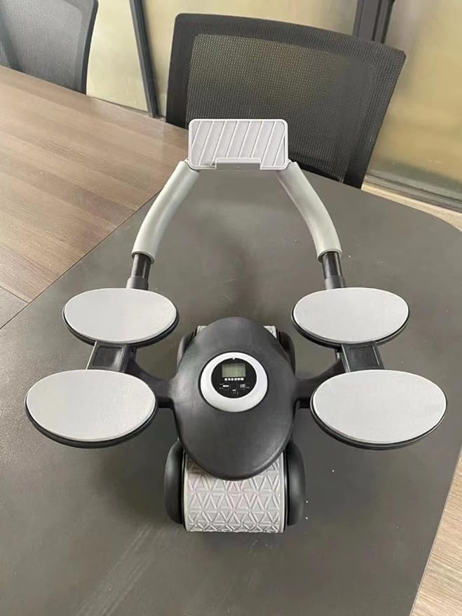 Ab Roller Set with Handle and Silent Knee Pad Mat for Exercise Gym, Premium Abdominal Ab Roller with Phone Holder for Core workout, fitness & Exercise, Home Workout Equipment for Men Women