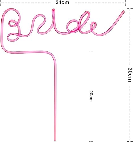Miniatura 3 de 8 pajitas de novia para despedidas de soltera, JRAINYE de plástico rosa para beber pajita loca sorber pajita decoración de despedida de soltera