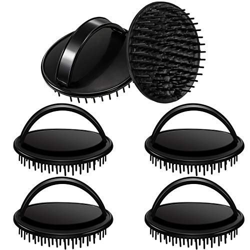 6 Pieces Hair Scalp Massager Brush Hair Shampoo Brush for Women Men Thick Short Hair (Black)