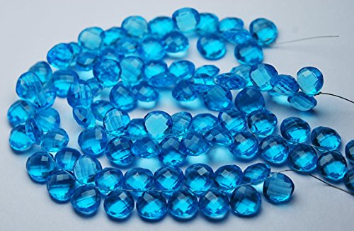 5 matched pair,swiss sky blue quartz faceted heart shape briolette, size 10mm