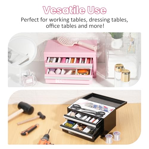 6 Packs Tool Box Organizer Tray Divider Set Compatible with Kobalt 2-Drawer Mini ToolBox, Tool Desk Drawer Organization, Pefect for Storing Small Gadgets Parts, Toolbox accessories (Box Not Included) - Thumbnail 4
