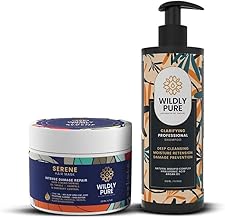 Wildly Pure Clarifying Shampoo & Hair Mask Combo for Hard Water, Metal Damage & Deep Conditioning | With Phospholipids, 12 Oils & Hyaluronic Acid | For Dry, Frizzy, Oily Scalp & Low Porosity Hair | Sulphate & Paraben Free | Men & Women (Pack of 2)
