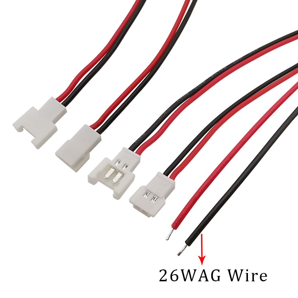 15CM MX2.0 2Pin Wire Connector 2.0mm Pitch MX 2P Male Female Charger Socket Aerial Docking 26AWG DIY Electronic Cable(20Pair)