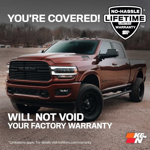 K&N 63-1561 Waschbarer und wiederverwendbarer KFZ Hochleistungsluftfiltersystem , Rot