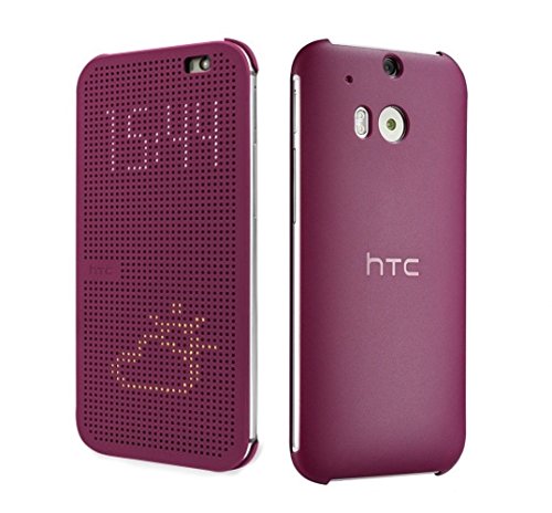 HTC Dot View Case for HTC One M8 - Magenta / Pink - OEM - Retail Packaging