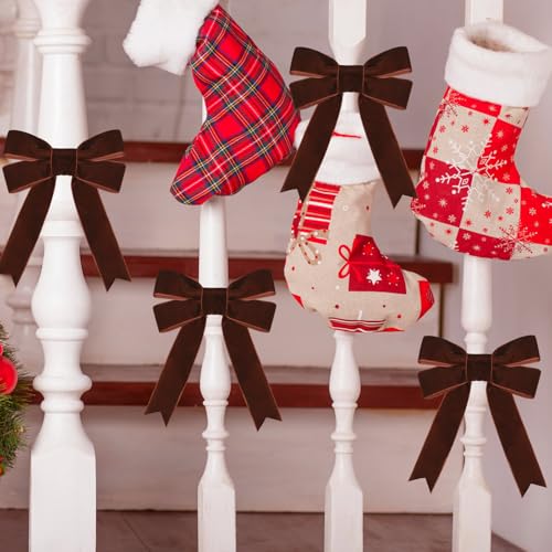 Image of Tsorode 10 Yards Black Velvet Ribbon 1 Inch for Christmas Tree,Velvet Christmas Ribbon for Gift Wrapping Crafts Bow Wreath Holiday Decorations (Brown, 1 inch-10 Yard)