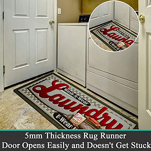 Image of Pauwer Laundry Room Rug Runner 20 inchx48 inch, Non Slip Waterproof Laundry Mat