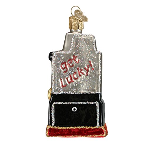 Old World Christmas Vegas Slot Machine Glass Blown Ornament for Christmas Tree, Handcrafted Holiday Decoration, Gamble Collection