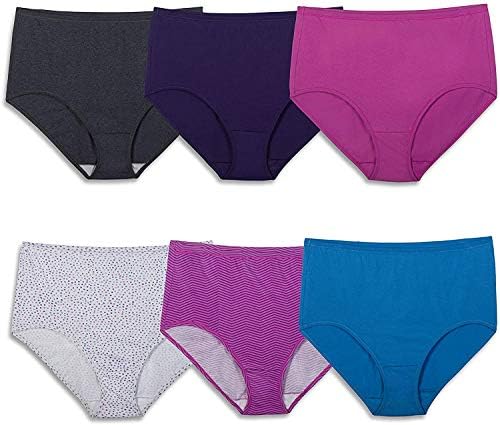 Fruit of the Loom Women's Comfort Covered Cotton Brief Underwear, 6-Pack